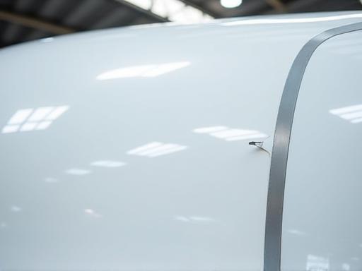 Private jet fuselage with hydrophobic ceramic coating
