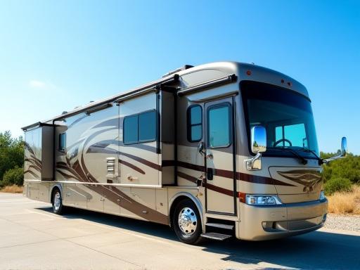 Large Class A RV with GTECHNIQ ceramic coating gleaming